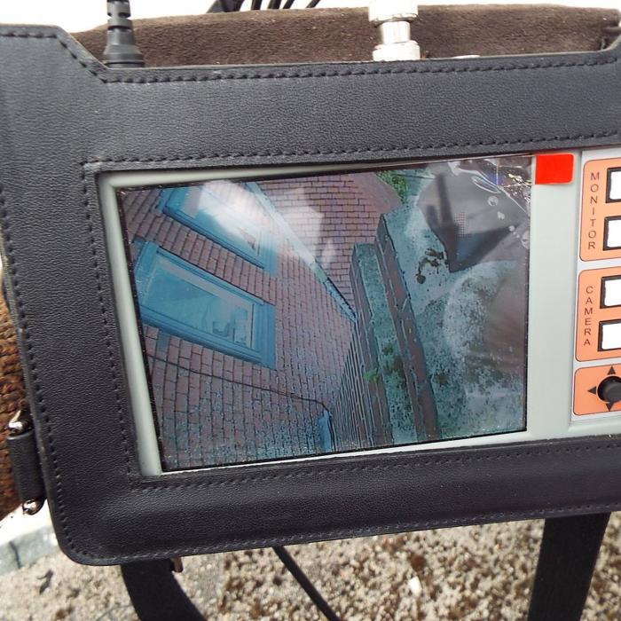 Pole camera inspection of a chimney and roof using our remote cameras and DVR tv screens. Our specialist survey equipment means that no area is inaccessible for inspection. 