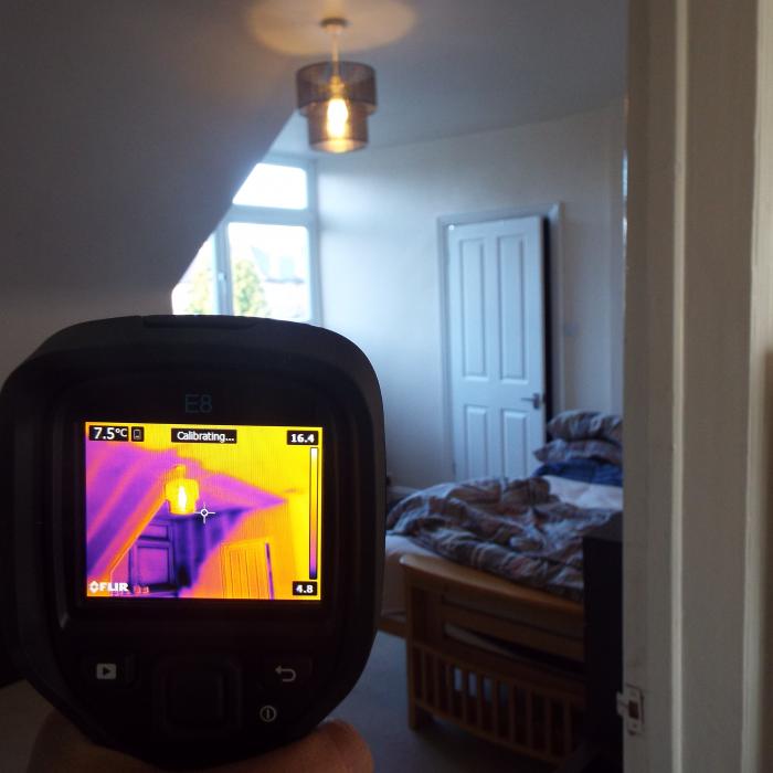 

Cold eve ceilings within this detached dormer bungalow. The absence of insulation makes these areas at risk of condensate and mould issues.
